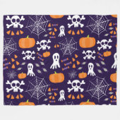 Fun Halloween Pattern Fleecedecke (Vorderseite (Horizontal))