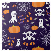 Fun Halloween Pattern Fliese (Vorderseite)