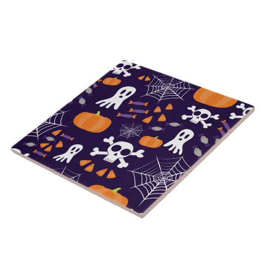 Fun Halloween Pattern Fliese (Seite)