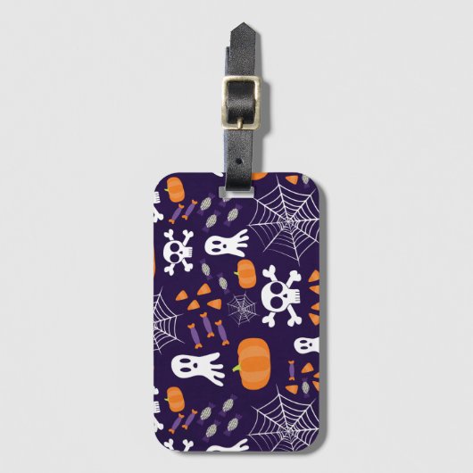Fun Halloween Pattern Gepäckanhänger (Vorderseite Vertikal)