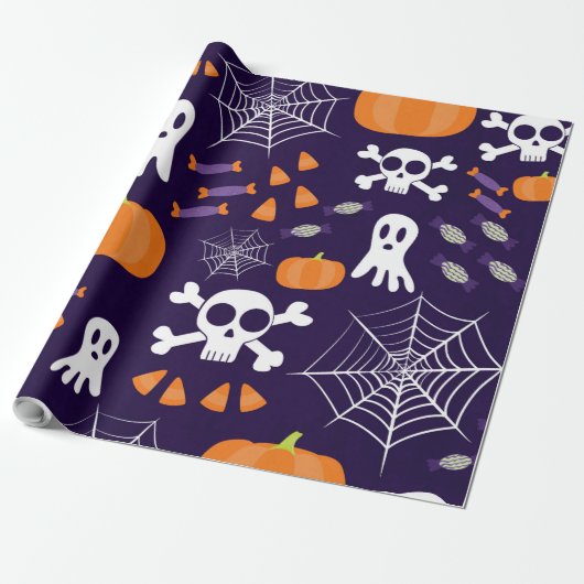 Fun Halloween Pattern Geschenkpapier (Ungerollt)