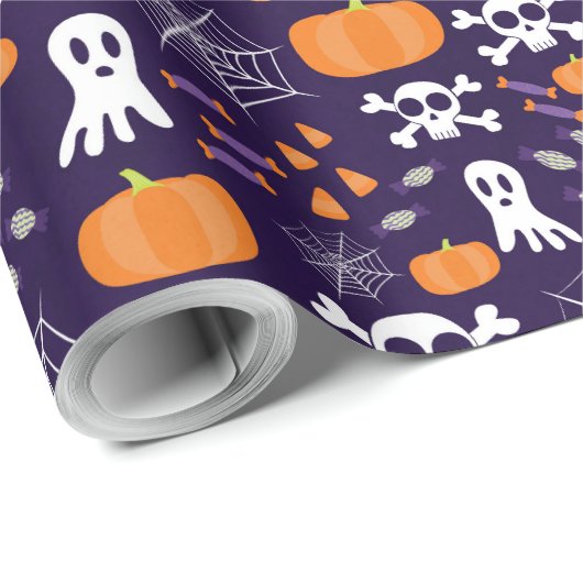 Fun Halloween Pattern Geschenkpapier (Rolleneckpunkt)