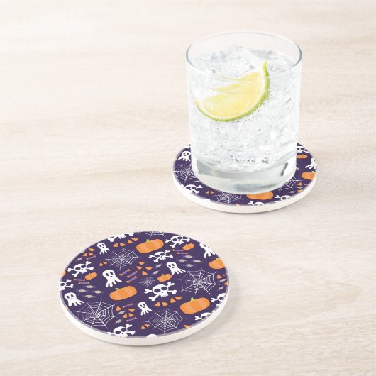 Fun Halloween Pattern Getränkeuntersetzer (Seite)