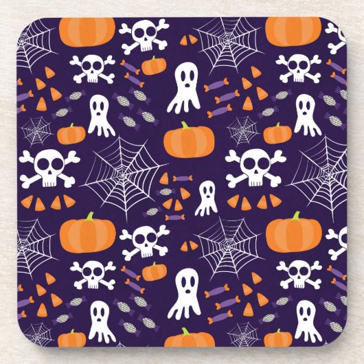 Fun Halloween Pattern Getränkeuntersetzer (Vorderseite)
