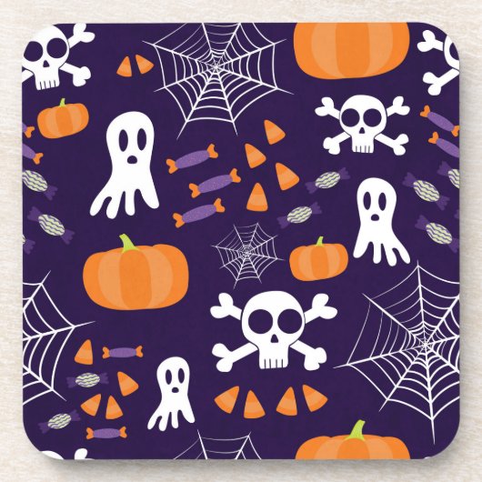 Fun Halloween Pattern Getränkeuntersetzer (Vorderseite)
