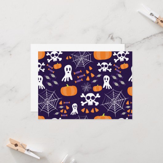 Fun Halloween Pattern Karte (Vorderseite/Rückseite Beispiel)