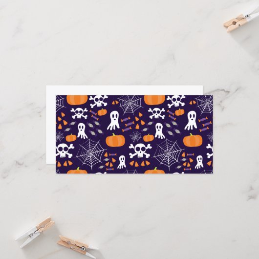 Fun Halloween Pattern Karte (Vorderseite/Rückseite Beispiel)