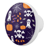 Fun Halloween Pattern Keramikknauf (Rechts)