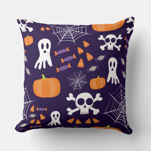Fun Halloween Pattern Kissen (Vorderseite)