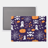 Fun Halloween Pattern Magnet (Vorderseite/Rückseite)