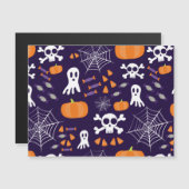 Fun Halloween Pattern Magnetkarte (Vorne/Hinten)