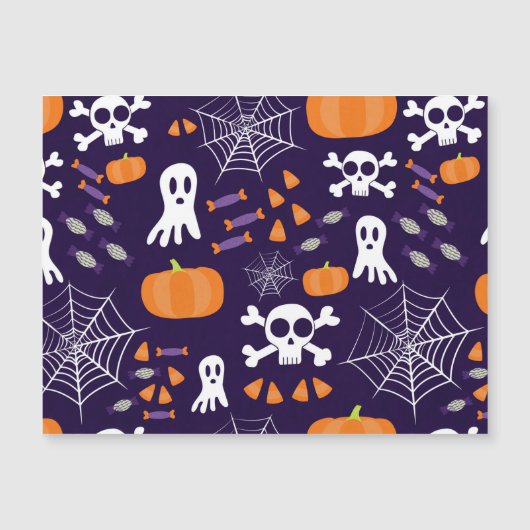 Fun Halloween Pattern Magnetkarte (Vorderseite)