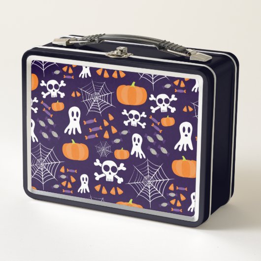 Fun Halloween Pattern Metall Brotdose (Vorderseite)