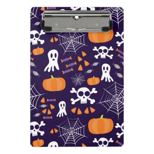 Fun Halloween Pattern Mini Klemmbrett (Vorderseite)