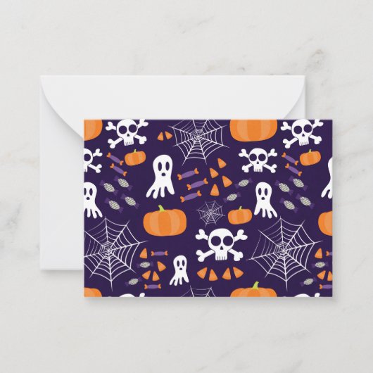 Fun Halloween Pattern Mitteilungskarte (Vorderseite)