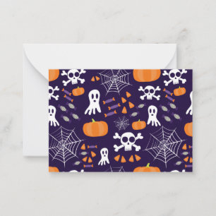 Fun Halloween Pattern Mitteilungskarte