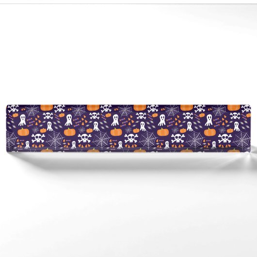 Fun Halloween Pattern Namensplakette (Vorderseite)