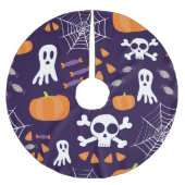 Fun Halloween Pattern Polyester Weihnachtsbaumdecke (Vorderseite)