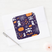 Fun Halloween Pattern Quadratischer Aufkleber (Umschlag)