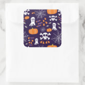 Fun Halloween Pattern Quadratischer Aufkleber (Tasche)