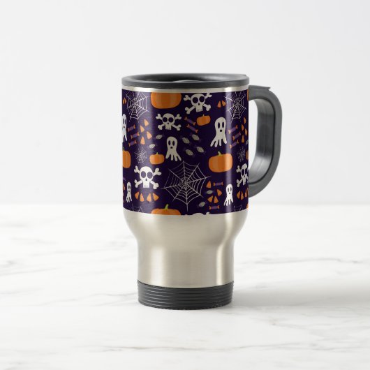 Fun Halloween Pattern Reisebecher (VorderseiteRechts)