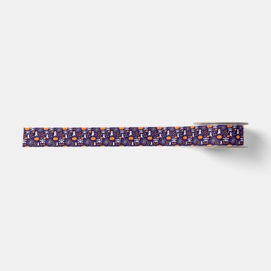 Fun Halloween Pattern Satinband (Vorderseite)