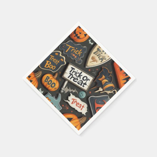 Fun Halloween Pattern Serviette (Ecke)