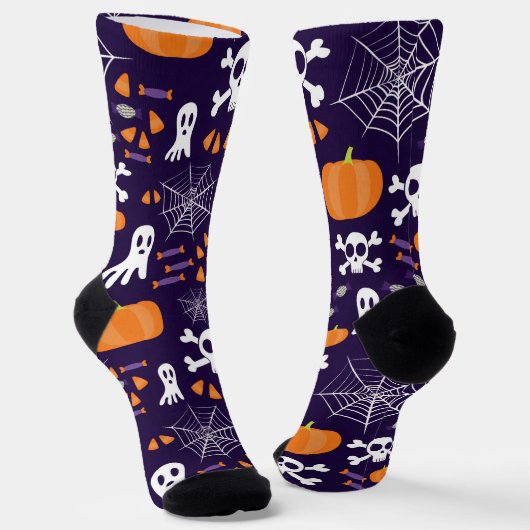 Fun Halloween Pattern Socken (Gewinkelt)