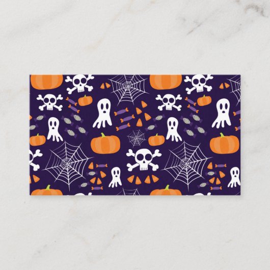 Fun Halloween Pattern Visitenkarte (Vorderseite)