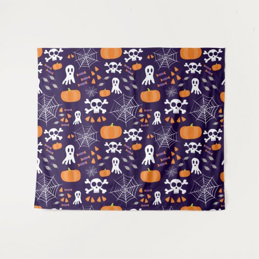 Fun Halloween Pattern Wandteppich (Vorderseite (Horizontal))