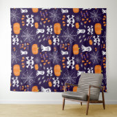 Fun Halloween Pattern Wandteppich (Beispiel (Horizontal))