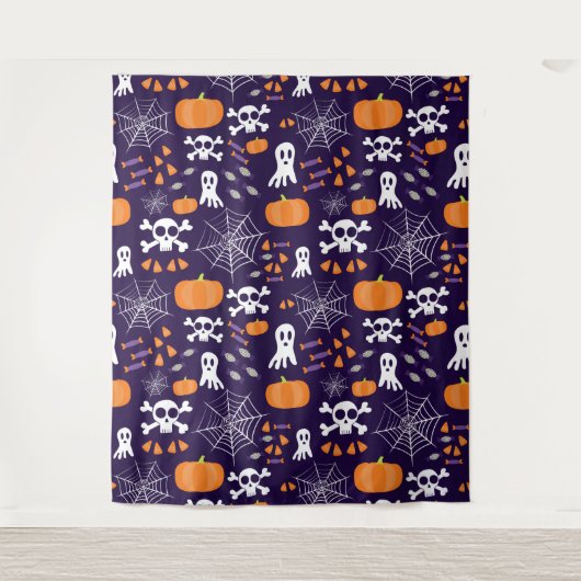Fun Halloween Pattern Wandteppich (Vorderseite)