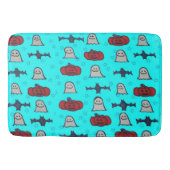 Fun Halloween Print on Blue Badematte (Vorderseite)