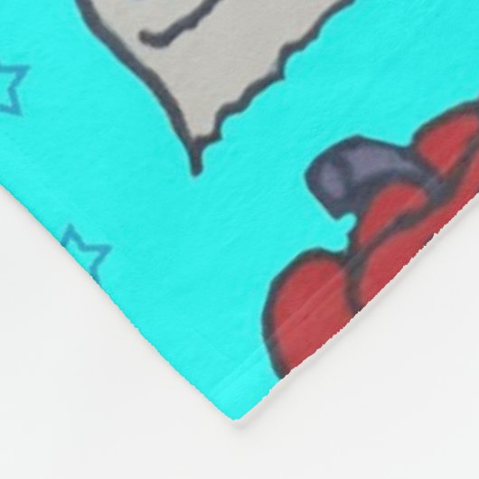 Fun Halloween Print on Blue Fleecedecke (Ecke)