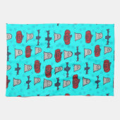 Fun Halloween Print on Blue Geschirrtuch (Horizontal)