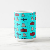 Fun Halloween Print on Blue Kaffeetasse (Mittel)