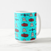 Fun Halloween Print on Blue Kaffeetasse (VorderseiteRechts)