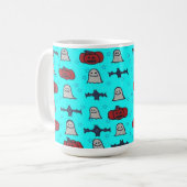 Fun Halloween Print on Blue Kaffeetasse (Vorderseite Links)