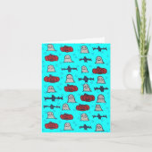 Fun Halloween Print on Blue Karte (Vorderseite)