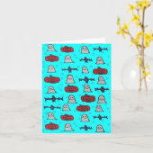 Fun Halloween Print on Blue Karte (Gelbe Blume)