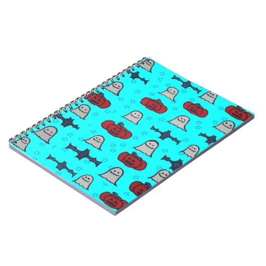 Fun Halloween Print on Blue Notizblock (Linke Seite)