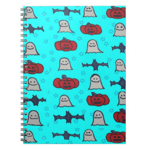Fun Halloween Print on Blue Notizblock