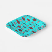 Fun Halloween Print on Blue Pappteller (Gewinkelt)