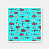 Fun Halloween Print on Blue Serviette (Vorderseite)