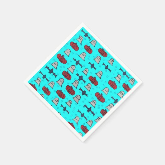 Fun Halloween Print on Blue Serviette (Ecke)