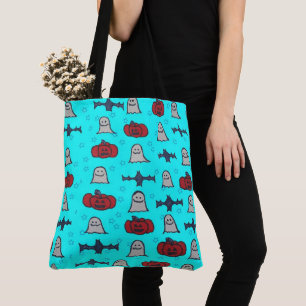 Fun Halloween Print on Blue Tasche