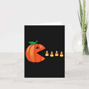 Fun Halloween Pumpkin Eating Candy Corn Karte