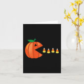 Fun Halloween Pumpkin Eating Candy Corn Karte (Gelbe Blume)