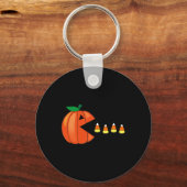 Fun Halloween Pumpkin Eating Candy Corn Schlüsselanhänger (Vorderseite)