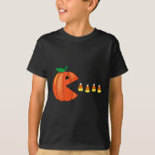 Fun Halloween Pumpkin Eating Candy Corn T-Shirt (Vorderseite)